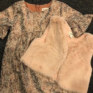 Gymboree dress with faux fur vest